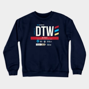 Detroit (DTW) Airport Code Baggage Tag Crewneck Sweatshirt